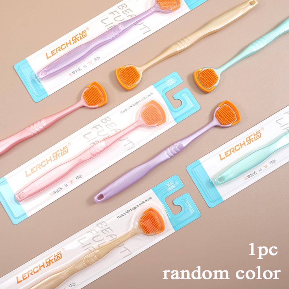 Silicone Tongue Cleaning Brush Random Color Tongue Brush For Oral Care Portable Tongue Cleaner Fresh Breath Mouth Cleaning Tool