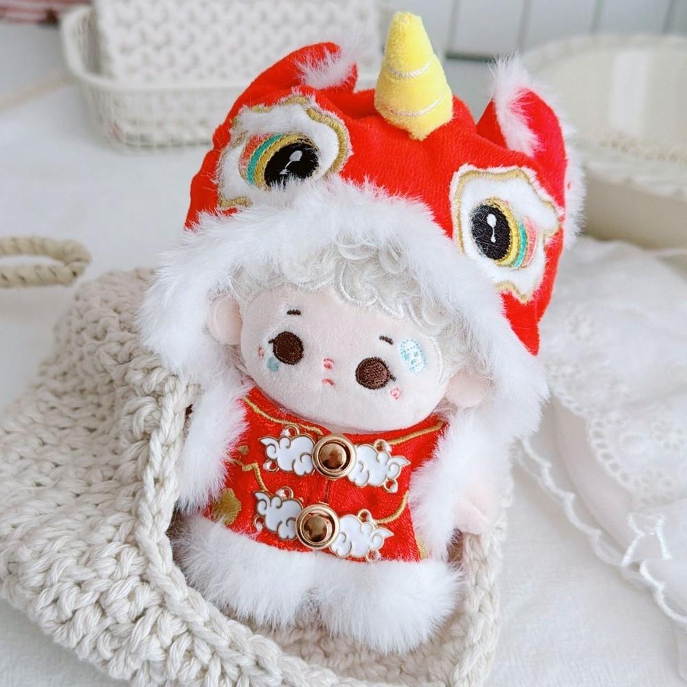 1 set Dancing Lion Doll Clothes Outfit Chinese Style Doll Dress Up Set  New Year Gift