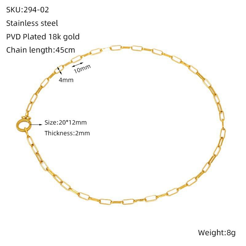 Hot Selling High Quality Fine Cuban Necklace Exquisite Geometric Paper Clip Chain Cool Versatile Trendy Jewelry