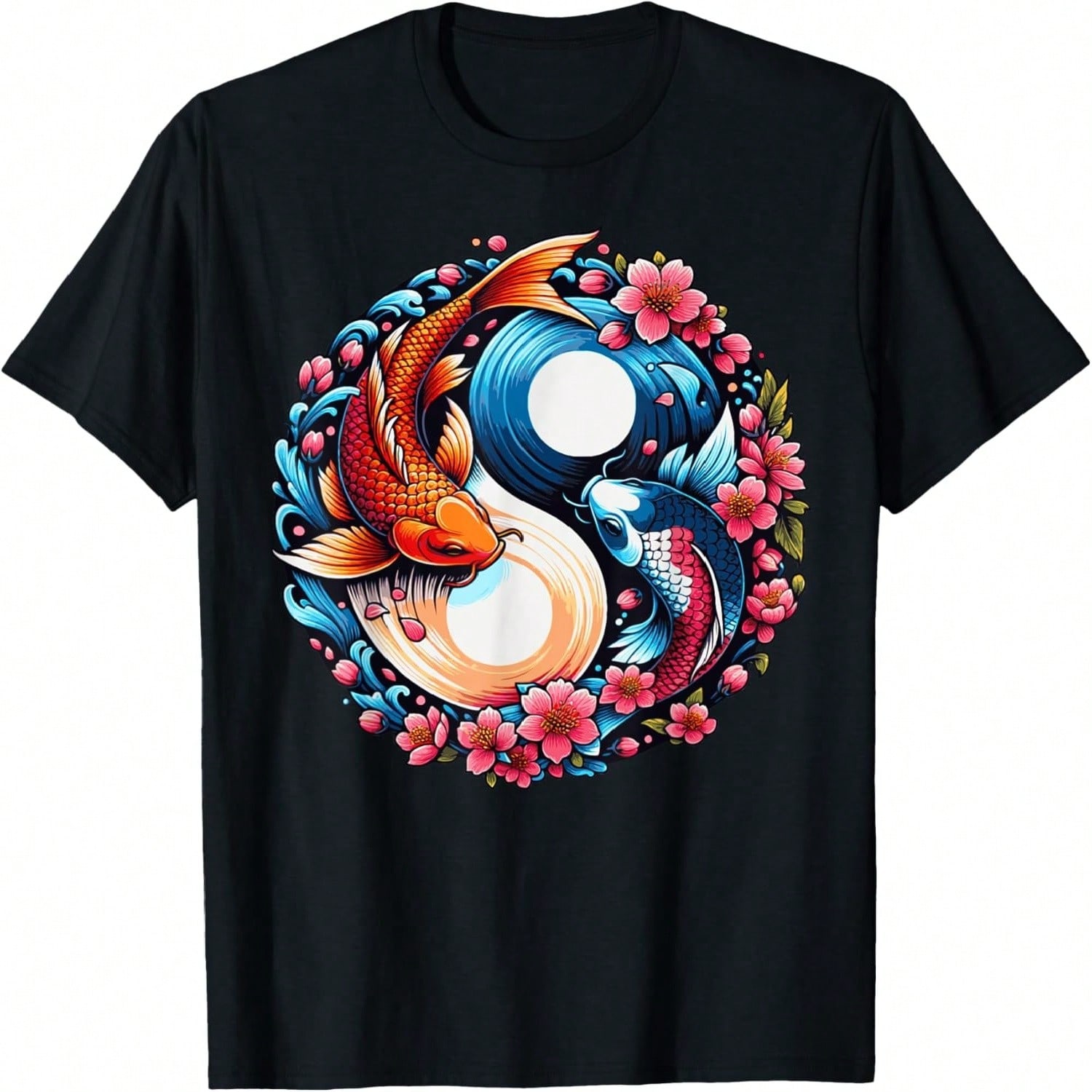 Koi Art Fish Pond Red Flower Koi T-Shirt S разноцветный