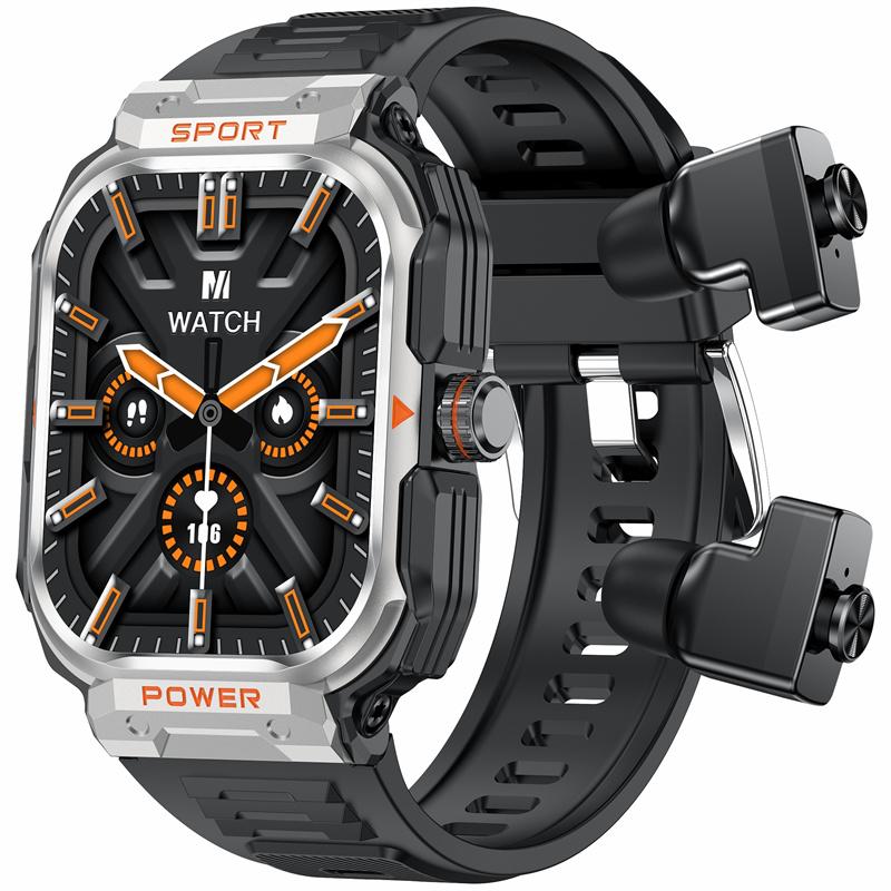 GT55 Headset Smart Watch 2.01inch Large Screen NFC TWS 2 In 1 Wireless Earphone Bluetooth Sport Earbuds Smartwatch