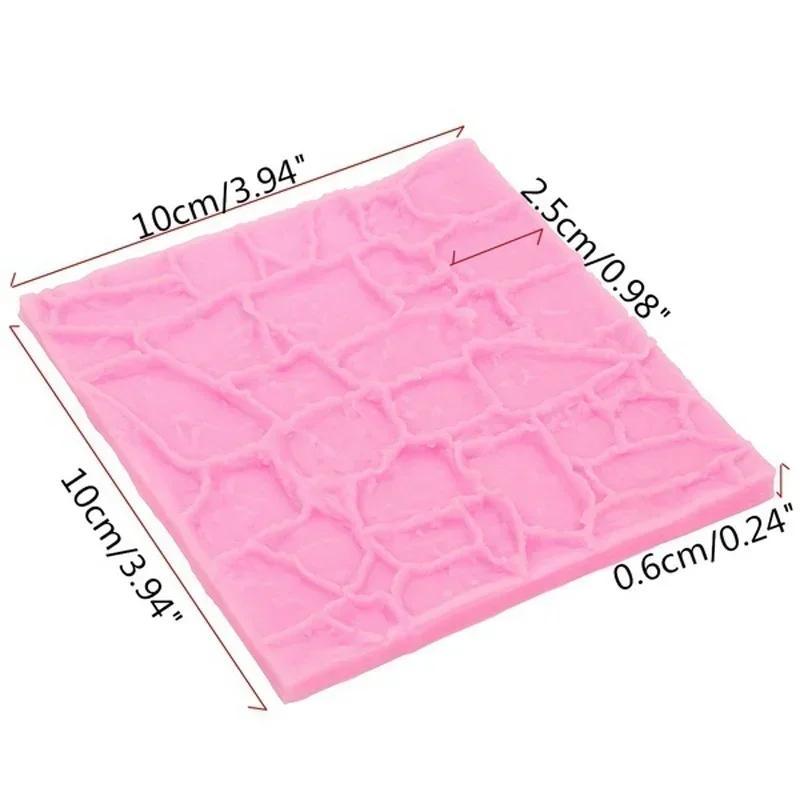 Cake Decor Baking Tools Dry Wall Silicone Mold Castle Stone Bark Fondant Cake Molds Chocolate Kitchen Household Accessories