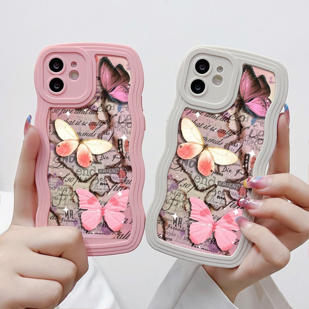 Mobile Phone Cases for iPhone 11 13 XR 15 Pro Max 12 14 Pro Max Case iPhone 16 7 Plus 8 Plus XS Max Big Wave Solid Color Cartoon Anti-drop Waterproof