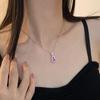 Rhinestone Rose Red Gourd Necklace: Fortune & Prosperity Pendant On Thin Clavicle Chain - Elegant National Style Jewelry for Women