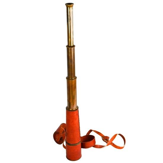 Handmade Brass Spyglass Telescope with Leather Case Nautical Decor, Pirate Style