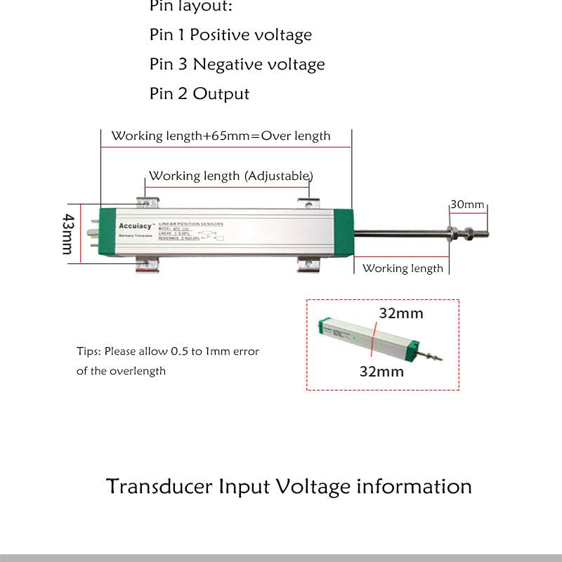 KTC 50-450mm Wandler Lineare Wegmessskala Sensor Zugstange Elektronisches Lineal Position LWH Potentiometer Spritzgießmaschine