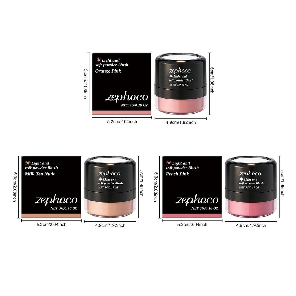 Zephoco Rosy Glow Matte Blush - Light, Soft & Pigmented for Natural Contouring.