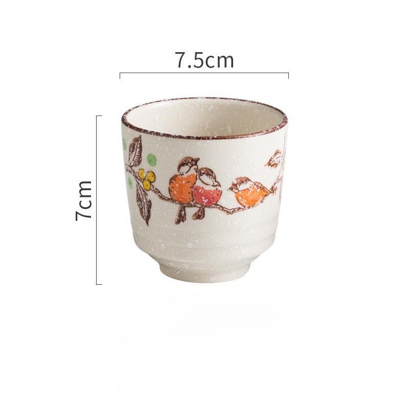 180ml Japanese Retro Ceramic Tea Cups Small Hand Painted Restaurant Wine Cups Household Water Mugs Kitchen Drinkware Coffee Cup