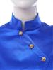 Women Victorian Blazer Stand Collar Long Puff Sleeves Button Satin Jacket Asymmetrical Blouse for Office Business Casual Theme Party