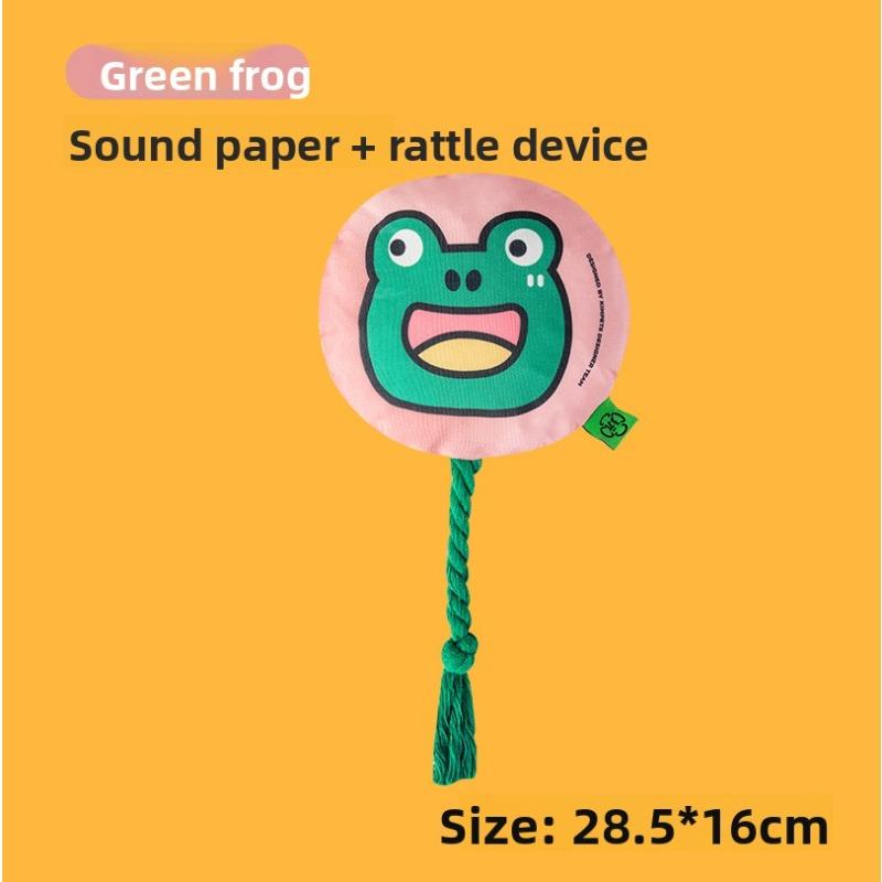 Dog Toy Braided Rope Chew Toy Durable Biting Rope Knot Toy Cartoon Pattern Sound Emitting Gnawing Toy Pet Toy