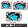 VIKAMA 3D Goldfish Pond Entry Floor Mat Visual Trap Bathroom Anti-slip Floor Mat Soft Kitchen Floor Mat Home Decoration