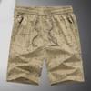 Men's Fashion Loose Blue Printed Elastic Waist Drawstring Casual Summer Shorts