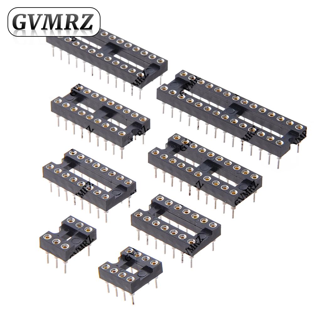5PCS Round Pin DIP IC Socket Assorted Sizes DIP6 DIP8 DIP14 DIP20 DIP24 Narrow / Wide DIP28 Narrow for PCB DIY Electronics