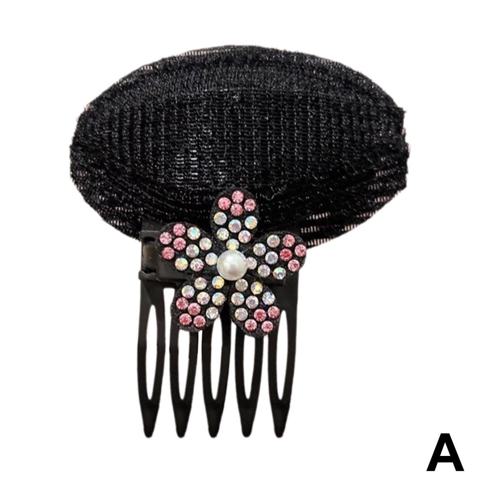 Rhinestone Invisible Fluffy Hair Pad Sponge Clips Puff Up Base Cushion It Hair Bun Head For Wom F0I1