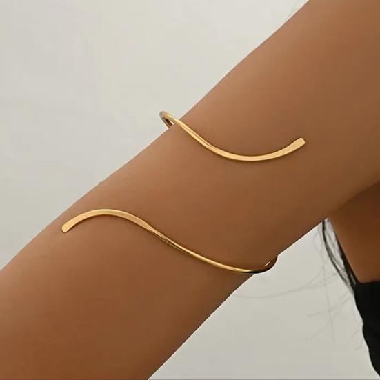 7 Stück/Set Böhmischer Stil Offenes Design Armreifen Metall Armbänder Verstellbar Stapelbar Arm Galvanisiert
