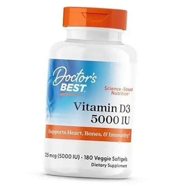 

Вітамін Д3, Vitamin D3 5000 Veg, Doctor s Best 180 вег.гелкапс (36327076) 180vsoftgels