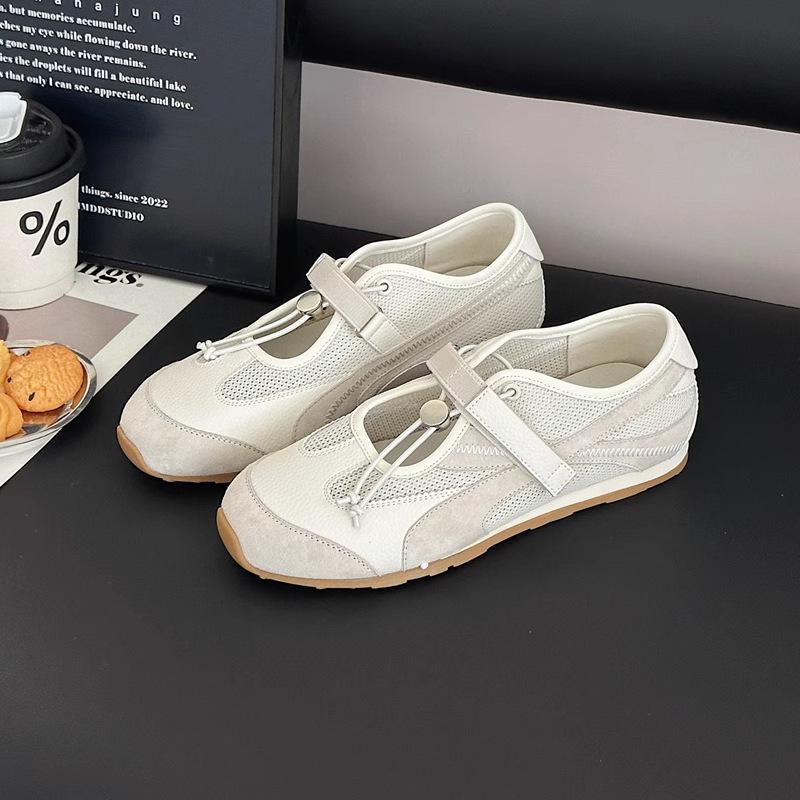 Ballet retro style niche Dexun Mary Jane women's shoes 2025 summer thin breathable mesh versatile lightweight board shoes