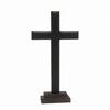 Wooden Standing Cross Vintage Tabletop Soot Black Ornament for Altar, Mantel, Desk