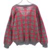 ICEWEAR 80s Vintage Wool Check Long Sleeve V Neck Knit S Gray Sweater Men's Used