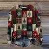 Women's Fashion Printed Long Sleeve Loose Round Neck Sweatshirt Top Fall