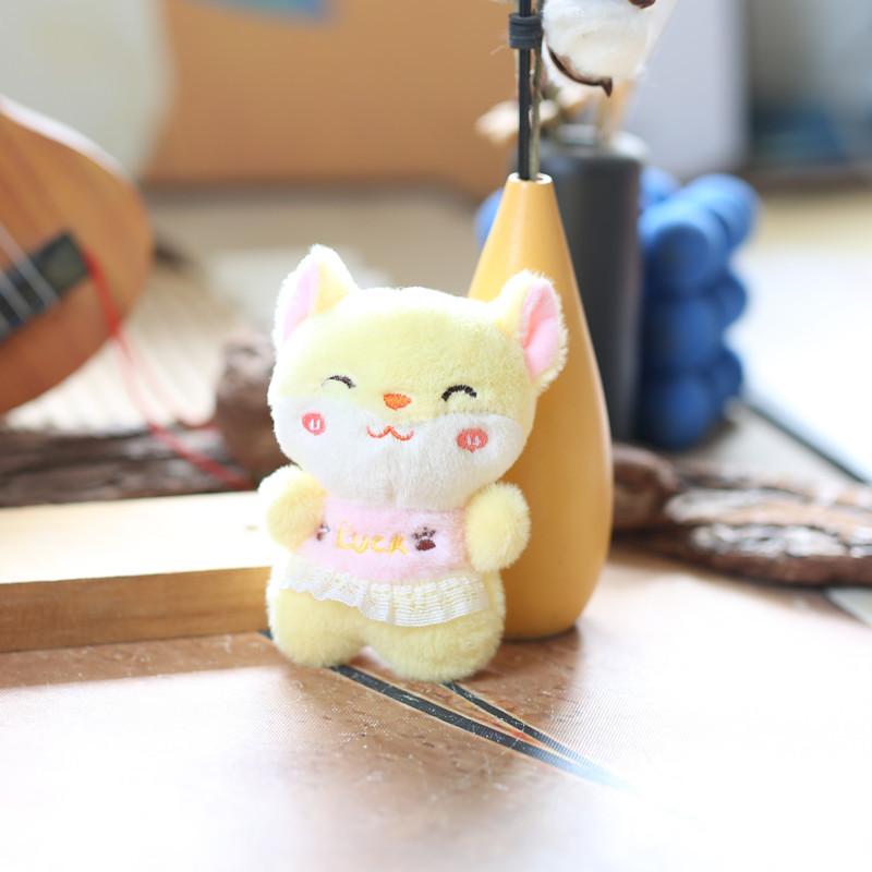 Niedliche süße Kätzchen Anhänger Plüsch Spielzeug Puppe Kleine Fuchs Tasche Hängen Keychain Rag Doll Puppe