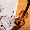 8.5oz Creative Music Mug Violin Style Guitar Ceramic Mug Coffee Tea Milk Stave Cups with Handle Coffee Mugs Novelty Gifts
