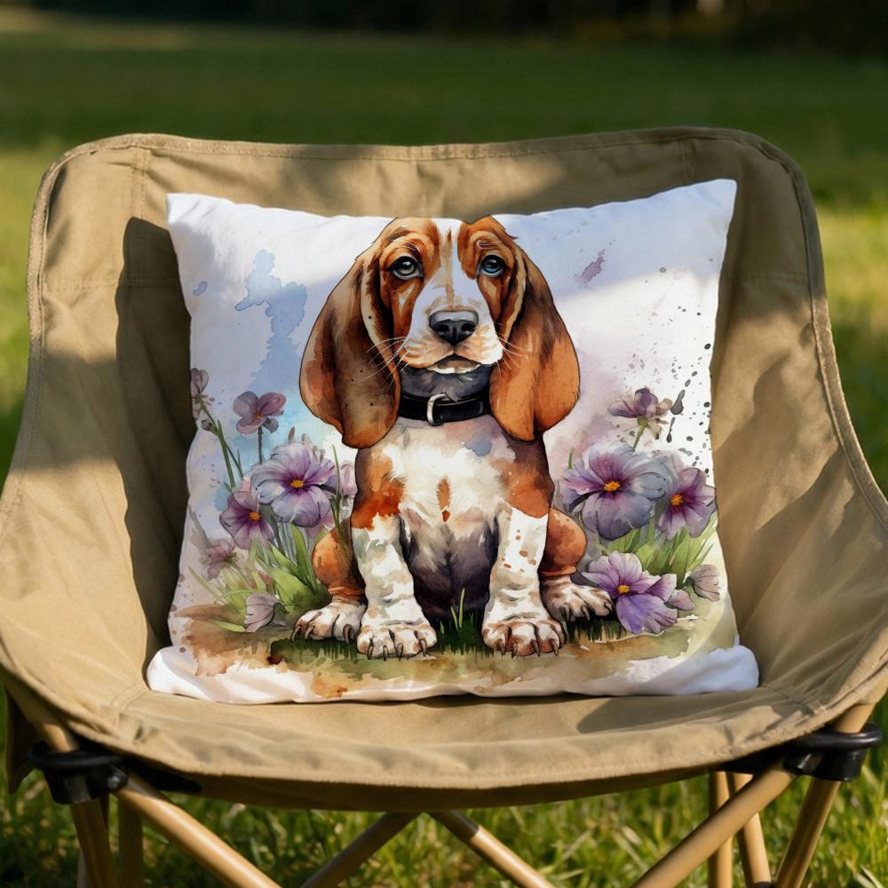 Cute Beagle Pet Dog Cushion Cover Soft Reversible Durable Pillow Cover MultiScene Use for Home Car Daily Comfort