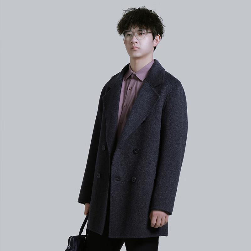 Yiliteng Men's 100% Wool Double-Faced Overcoat