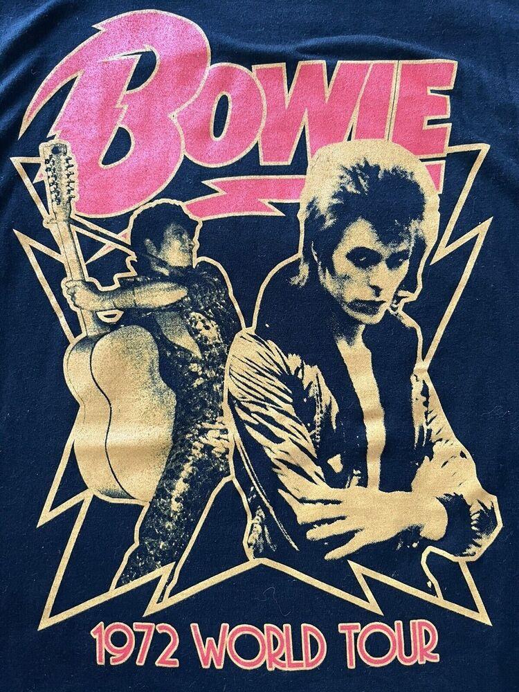 

David Bowie World Tour Cotton Black Short Sleeve All Size Men s Shirt XL