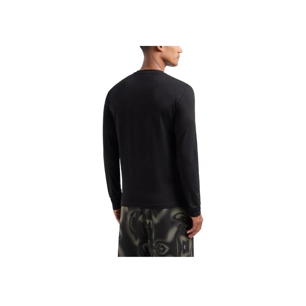 Emporio Armani EA7 Letter Logo Printed Slim Fit Long Sleeve T-Shirt Men tops Black 6DPT64-PJVQZ-1200