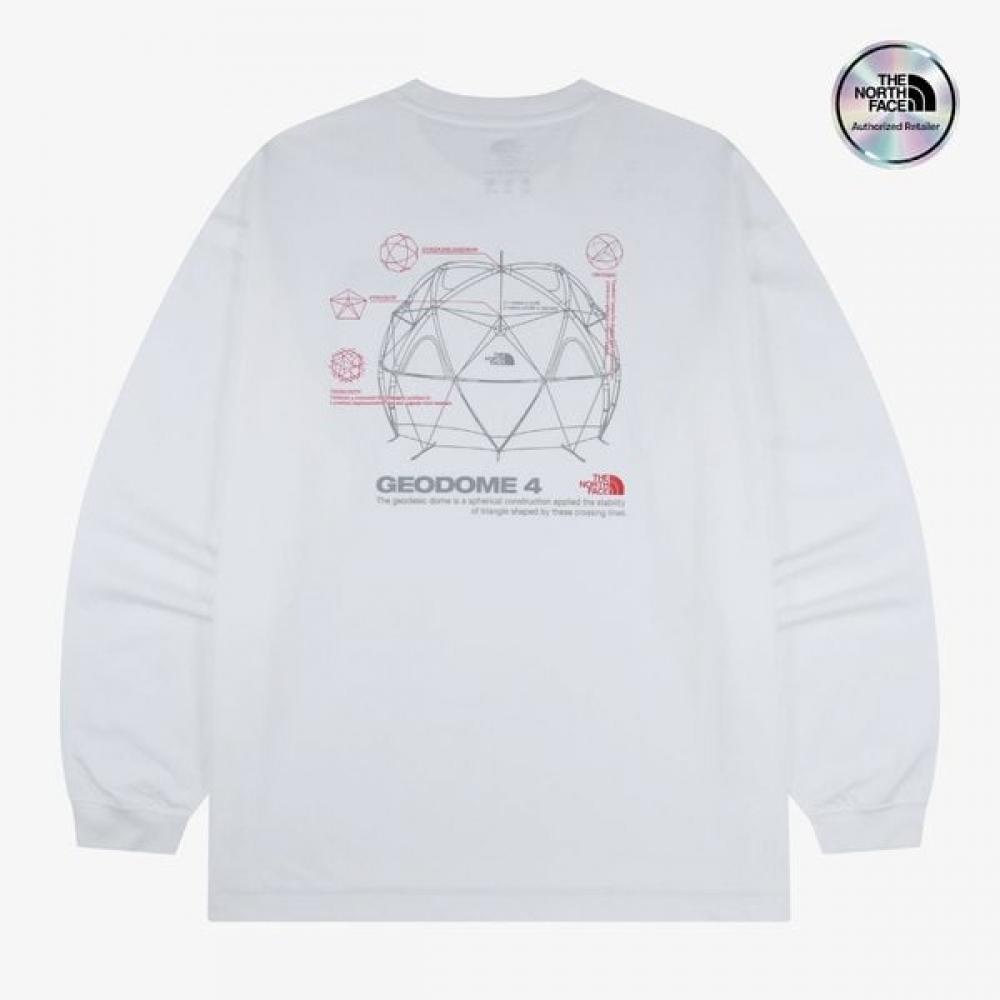 The North Face White Label Geo Dome Long Sleeve Tee White Nt7ts01k WHITE/085