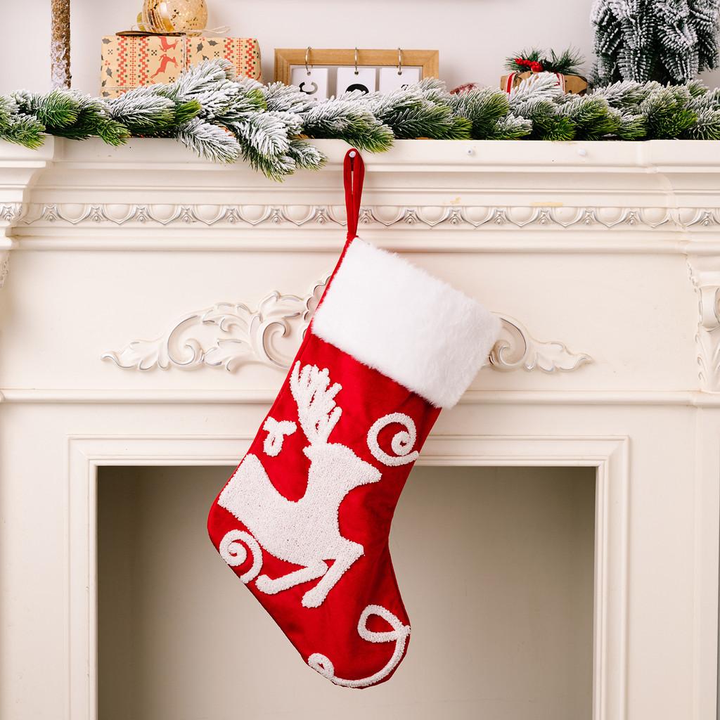Christmas Beautifully Crafted Stockings With Soft Fabric And Playful Reindeer And Snowflake Themes