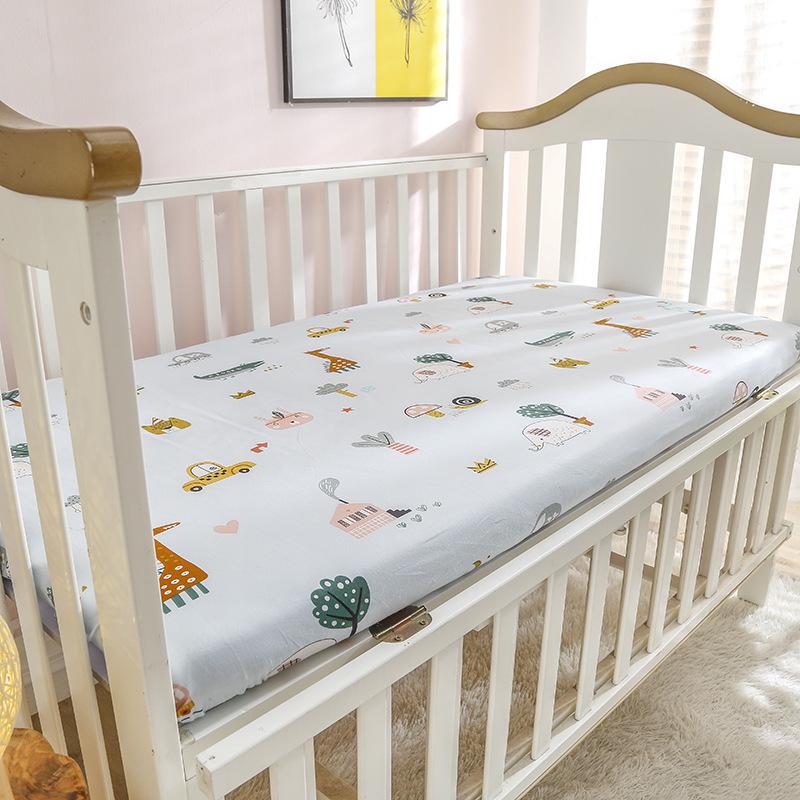 Pure Cotton Cartoon Crib Mattress Cover & Bedspread for Babies