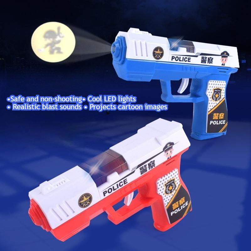 Dětská policejní hračka pistole Bezpečná nevystřelovací pistole Skvělé zvukové efekty Blikající světla Projekce Zábava Hra na předstírání pro batolata