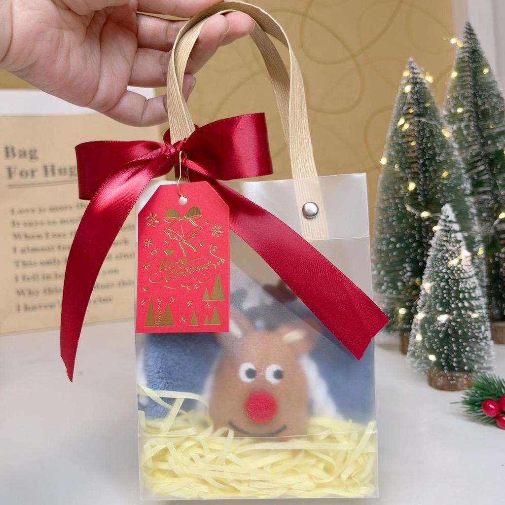 Cartoon Coral Fleece Hanging Hand Towel - Absorbent Christmas Gift for Kitchen & Bathroom