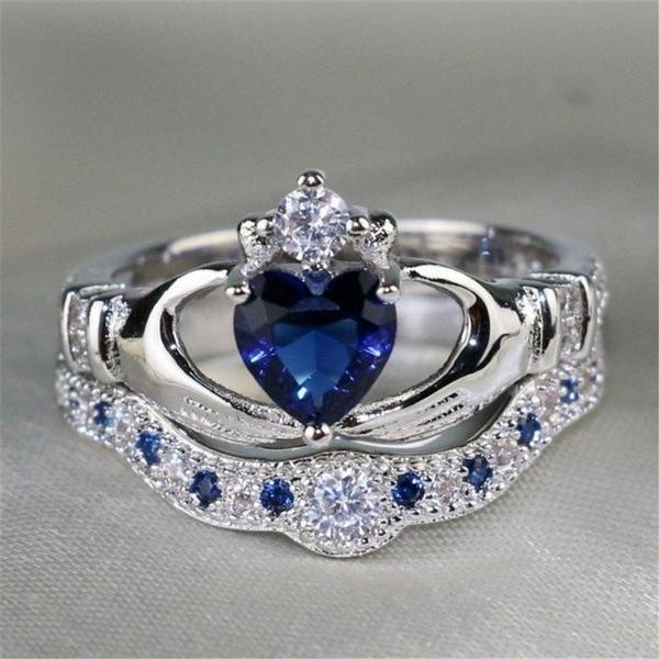 European & American Style Goose Egg-Shaped Zircon Engagement Ring with Two-Tone Electroplating