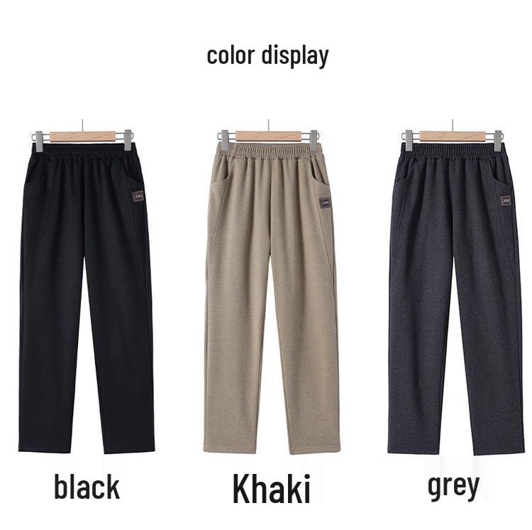 Women's Elastic High-Waisted Velvet-Lined Trousers – Ideal for Middle-Aged and Elderly, Autumn/Winter