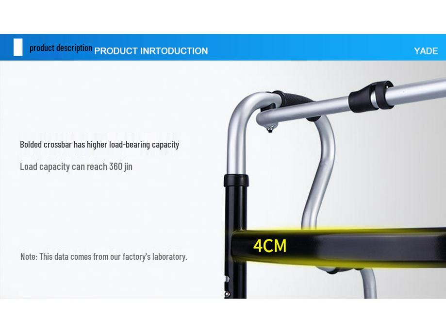 Lightweight Foldable Aluminum Walker with Wheels - Height Adjustable for Elderly