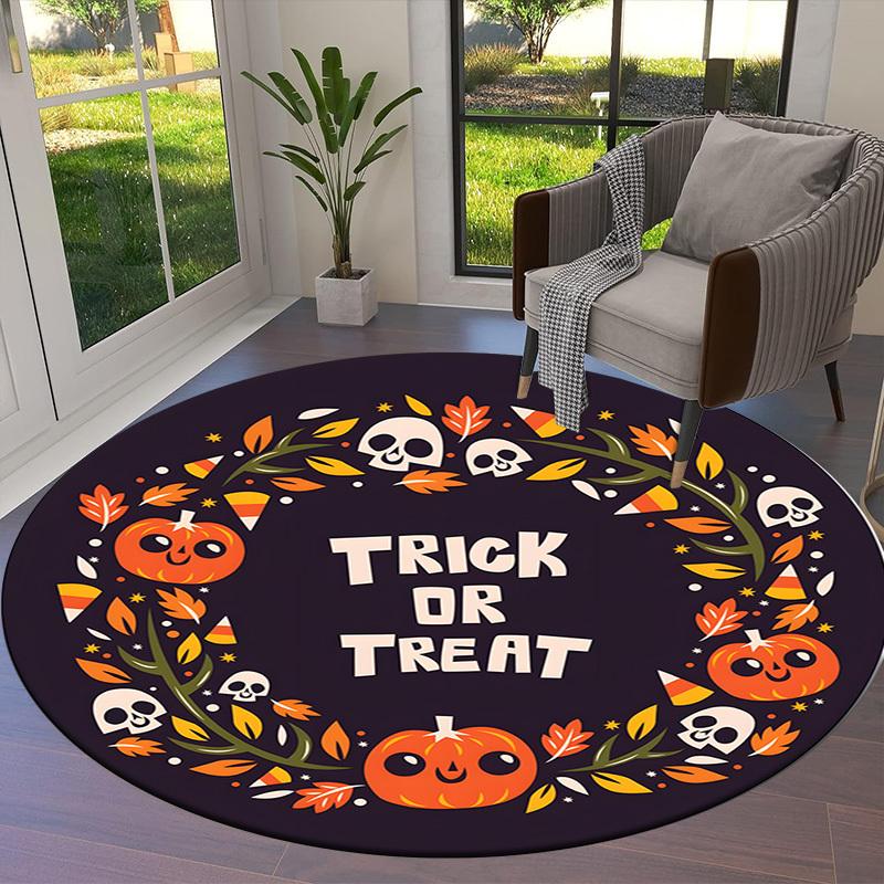 1pc Office Carpet Chair Mats Halloween Trick or Treat Wreath Perfect for Decorating Office Chairs, Living Rooms, Or Bedrooms.YDT032