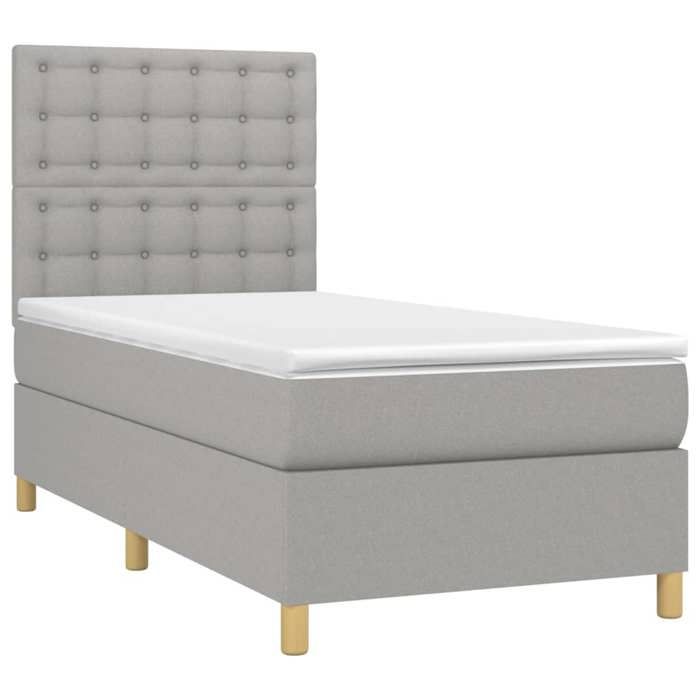 VidaXL Sommier à Lattes de Lit avec Matelas et LED, Lit Rembourré, Lit Simple, Lit Adulte de Chambre à Coucher Intérieur, 3135725