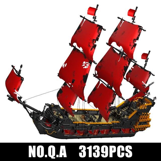 MOULD KING 13109 Creative Gifts for Kids Pirates Ship Building Blocks MOC Bricks Red Ship Model Kits To Build Educational Toys