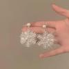 Luxury European & American Rhinestone Snowflake Plush Earrings: High-End Autumn/Winter Niche Design