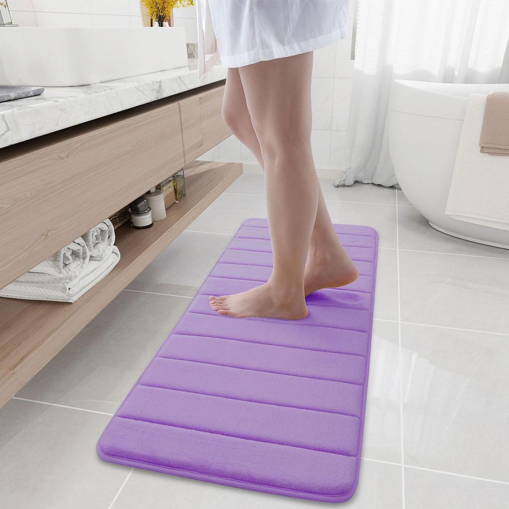 Olanly Soft Memory Foam Bathroom Bath Mat Absorbent Non-Slip Bath Mat Washable Comfortable Bath Mat Easy to Dry For Bathroom Rug