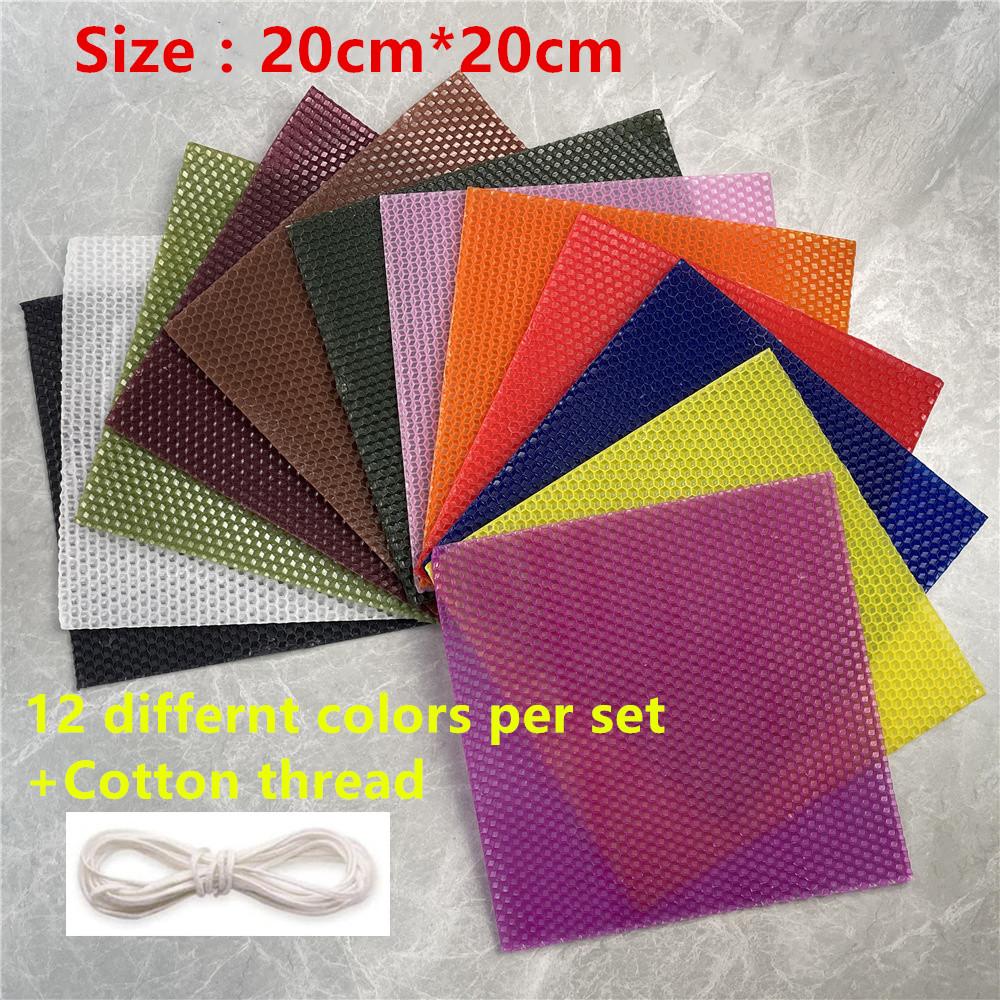 Handmade Colorful Honeycomb Beeswax Candle Kit 20cm*20cm Rolled Candle Sticks DIY Perfect for Parent Child Craft Activities