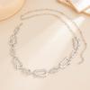 Design Sense Irregular Geometric Hollow Splicing Waist Chain, Sexy Metal Chain Fringed Body Chain