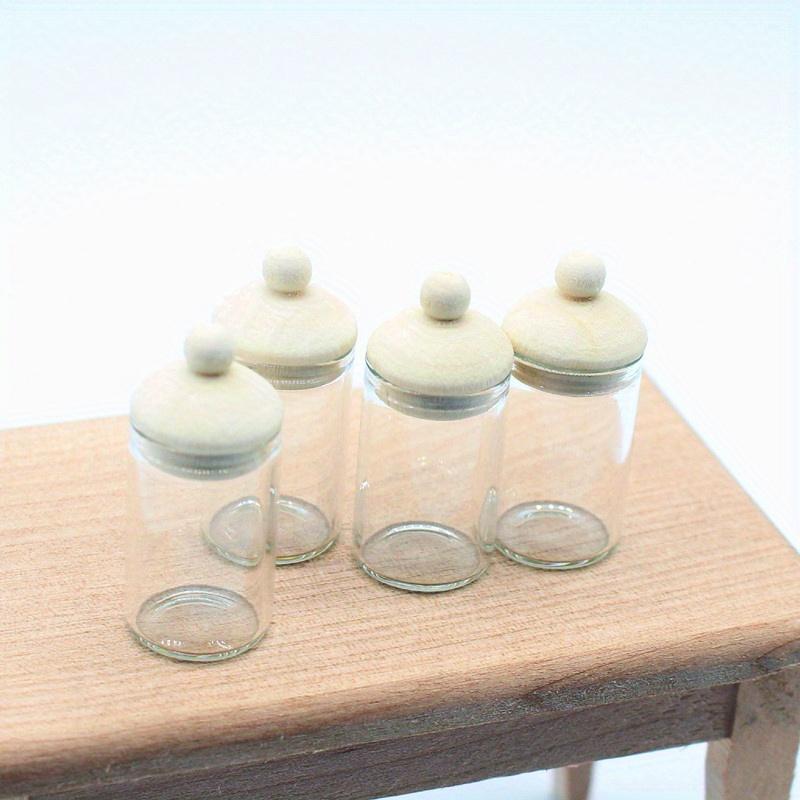 4Pcs 1/12 Scale Miniature Glass Bottles Ornament - DIY Miniature Kitchen/Living Room Scene Decoration - Perfect Gift