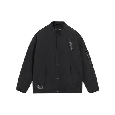 LiNing Wuhua Tianbao - Seria Lifestyle Sportowy Liuqi Qiongyao Jednokolorowa Luźna Kurtka Unisex Kurtka Czarna AJDS347-2