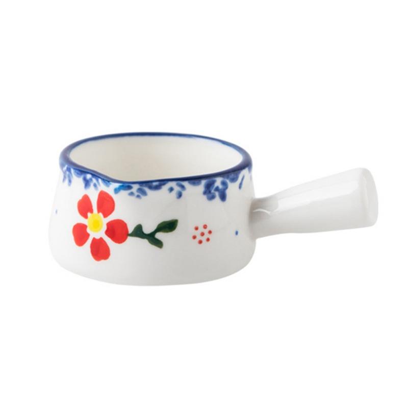 Cute Ceramic Milk Jug With Handle Espresso Cup Milk Cup Seasoning Sauce Vinegar Jug Coffee Syrup Jar Dipping Bowls