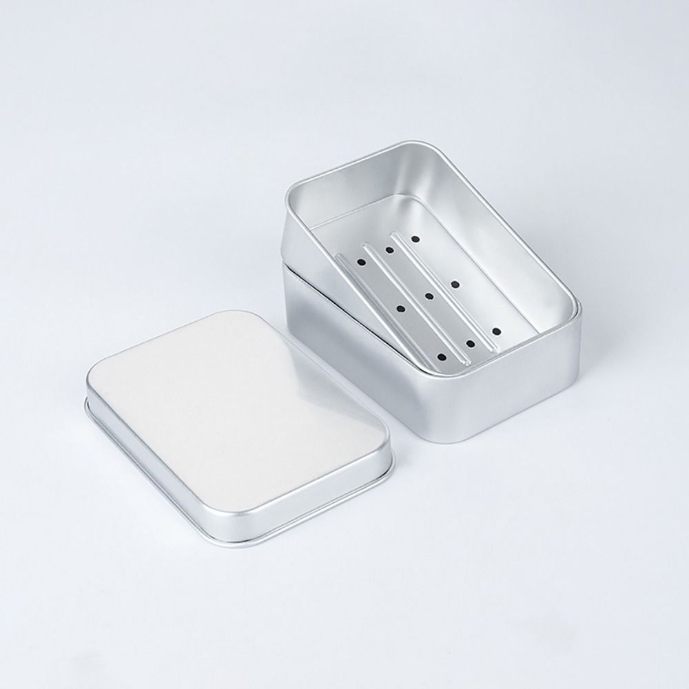 1Pcs Durable Round Soap Travel Case Aluminum Portable Soap Tray Soap Storage Box Home Bathrooms Traveling Use