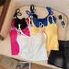 Tanktop mit Brustpolster Halter Crop Tops Damen Sommer Schleife Camis Rückenfreies Camisole Mode Tube Lady Ärmellose Cropped Weste